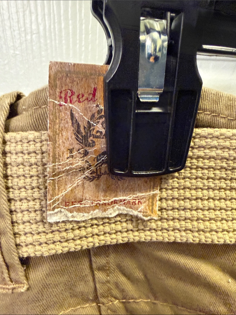 Red Camel Men's Tan Cargo Shorts with Web Belt - Picture 4 of 5